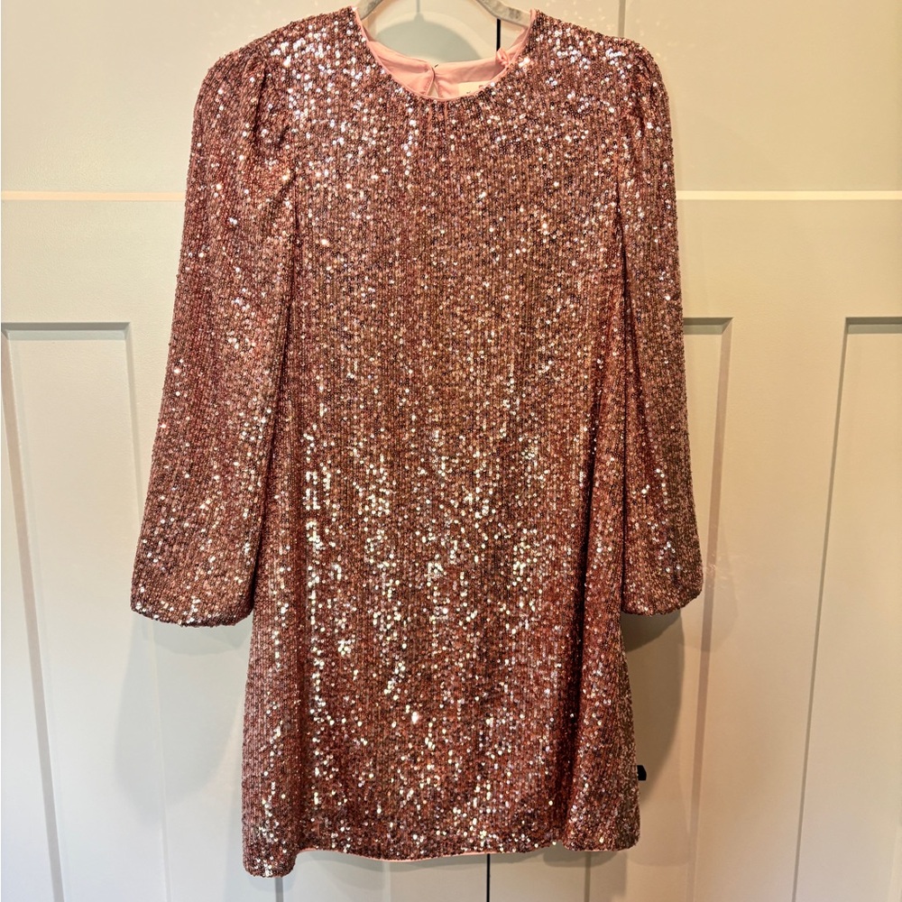 NWT - Vineyard Vines Rose Gold Dakota Sequin Swing Dress Size LARGE